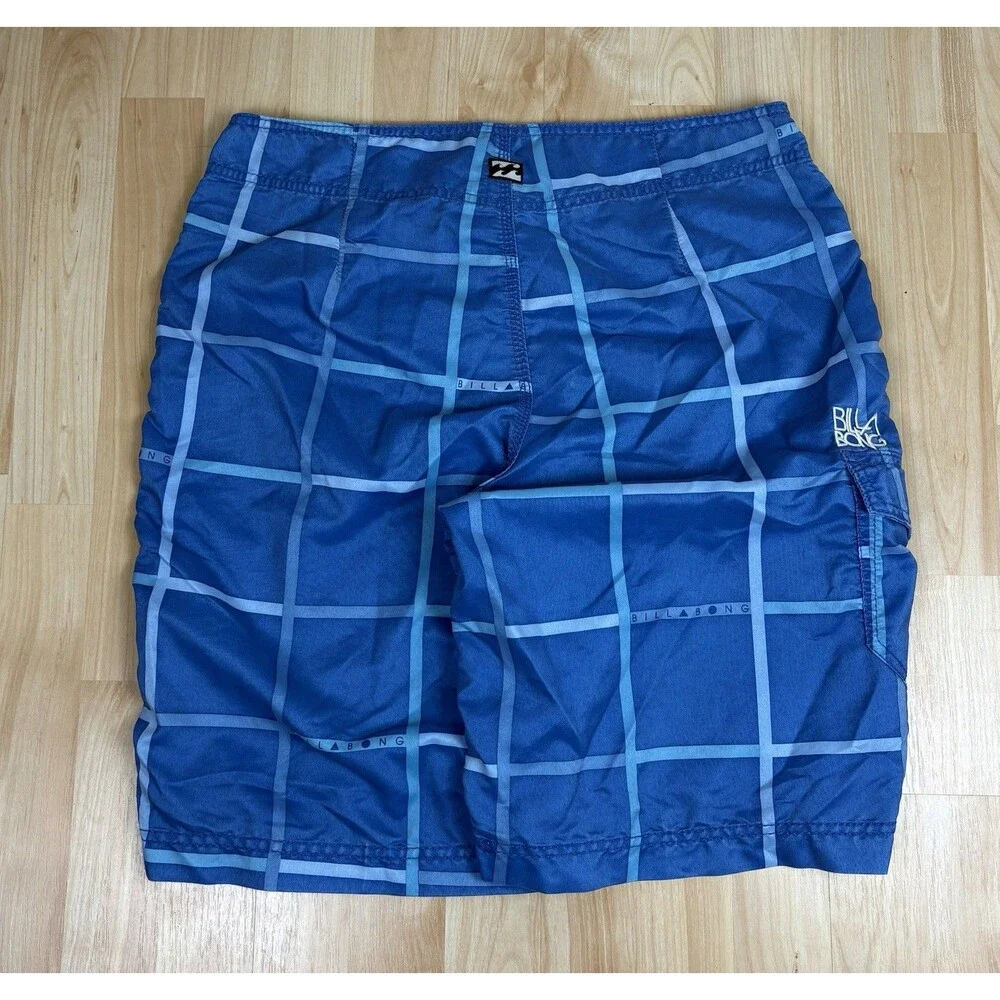 Vintage Y2K Billabong Embroidered Board Shorts / Swim Trunks / Blue / Size 34